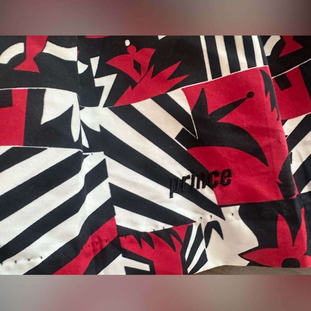 Vintage Prince Sportswear Abstract Print Skirt Black Red White Size 14 - Picture 3 of 7